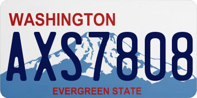 WA license plate AXS7808