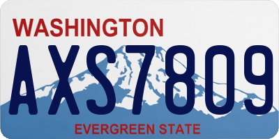 WA license plate AXS7809