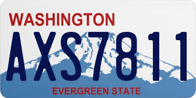 WA license plate AXS7811