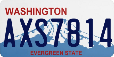 WA license plate AXS7814