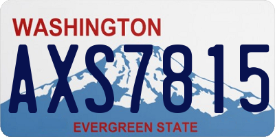WA license plate AXS7815