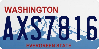 WA license plate AXS7816