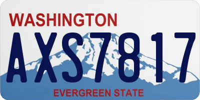 WA license plate AXS7817