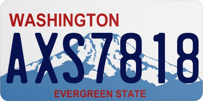 WA license plate AXS7818
