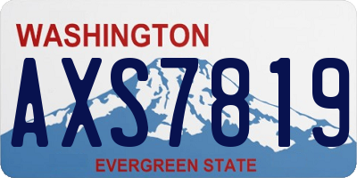 WA license plate AXS7819