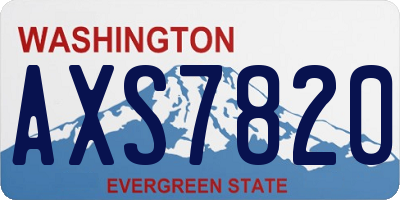 WA license plate AXS7820