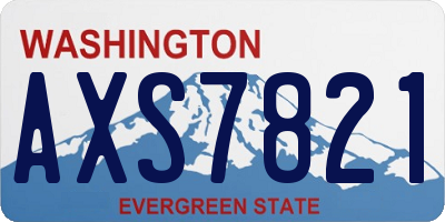 WA license plate AXS7821