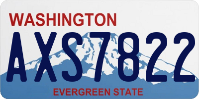 WA license plate AXS7822