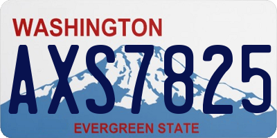 WA license plate AXS7825