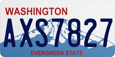 WA license plate AXS7827