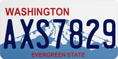 WA license plate AXS7829