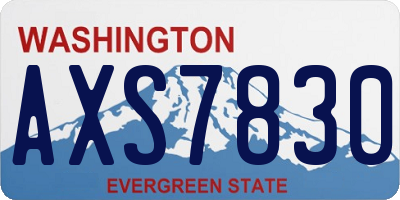 WA license plate AXS7830