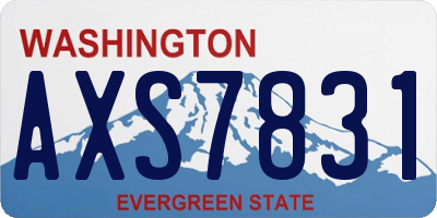 WA license plate AXS7831
