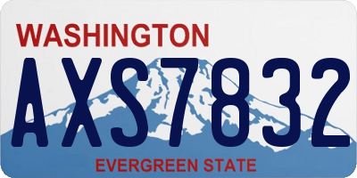 WA license plate AXS7832