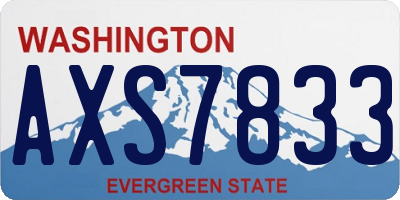 WA license plate AXS7833