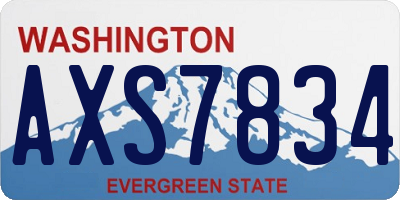 WA license plate AXS7834