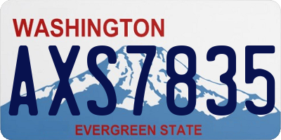 WA license plate AXS7835