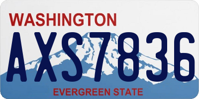 WA license plate AXS7836
