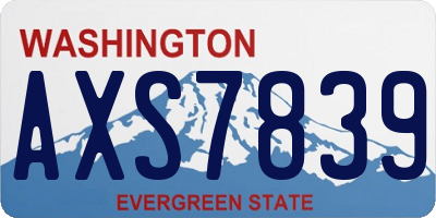 WA license plate AXS7839