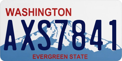 WA license plate AXS7841
