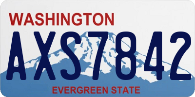 WA license plate AXS7842
