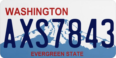 WA license plate AXS7843
