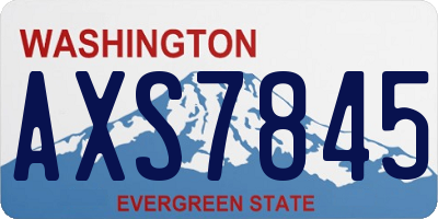 WA license plate AXS7845