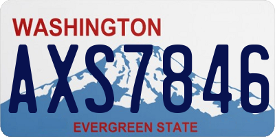 WA license plate AXS7846