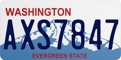 WA license plate AXS7847