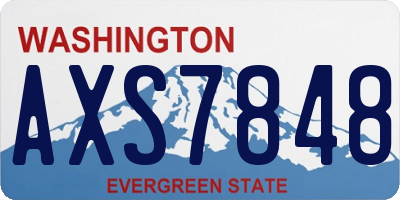 WA license plate AXS7848
