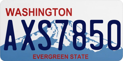 WA license plate AXS7850