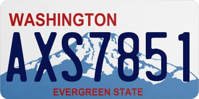 WA license plate AXS7851