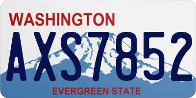 WA license plate AXS7852