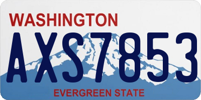 WA license plate AXS7853