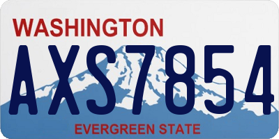 WA license plate AXS7854