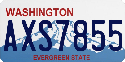 WA license plate AXS7855
