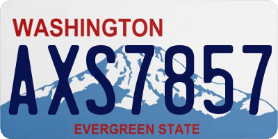 WA license plate AXS7857