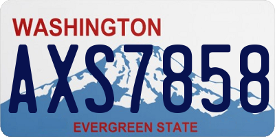 WA license plate AXS7858