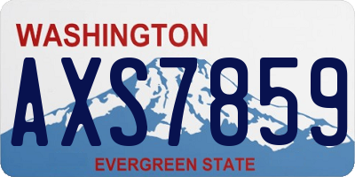 WA license plate AXS7859