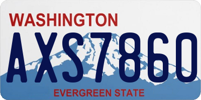 WA license plate AXS7860