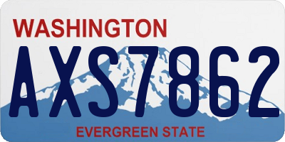 WA license plate AXS7862