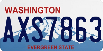 WA license plate AXS7863