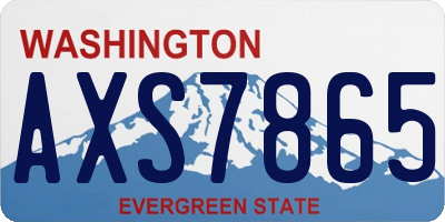 WA license plate AXS7865