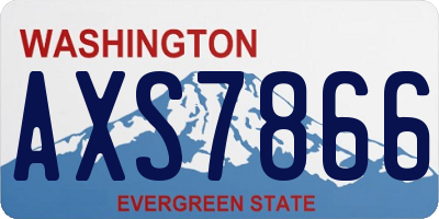 WA license plate AXS7866