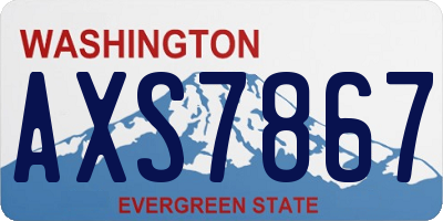 WA license plate AXS7867