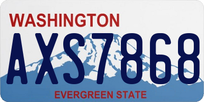 WA license plate AXS7868