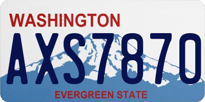 WA license plate AXS7870