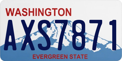 WA license plate AXS7871