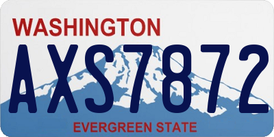 WA license plate AXS7872
