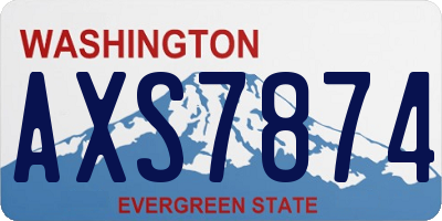 WA license plate AXS7874